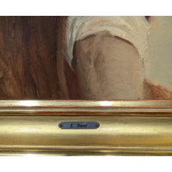 Tableau "Portrait" signé E.R.