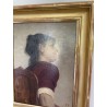 Tableau "Portrait" signé E.R.