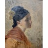 Tableau "Portrait" signé E.R.