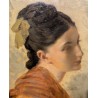 Tableau "Portrait" signé E.R.