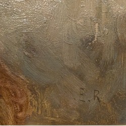 Tableau "Portrait" signé E.R.