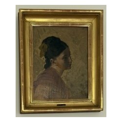 Tableau "Portrait" signé E.R.