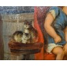 Tableau "Enfant dormant" signé J HUMBORG