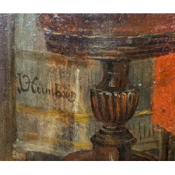 Tableau "Enfant dormant" signé J HUMBORG