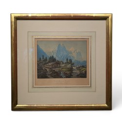 Gravure "Rosenlaui" par STRAUB