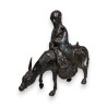 Toba sur sa mule en bronze cloisonné