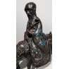 Toba sur sa mule en bronze cloisonné