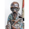 Toba sur sa mule en bronze cloisonné