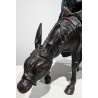 Toba sur sa mule en bronze cloisonné