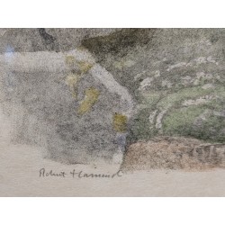 Gravure "Bouquetins d'Espagne" signée HAINARD