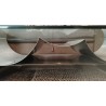 Table basse en métal et verre par François MONNET