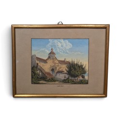 Gravure coloriée "Saint-Prex"