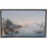 Gravure aquarellée "Saint-Prex" par HACKERT 1783