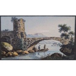 Gravure aquarellée "Saint-Gingolph" par HACKERT
