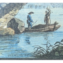 Gravure aquarellée "Saint-Gingolph" par HACKERT
