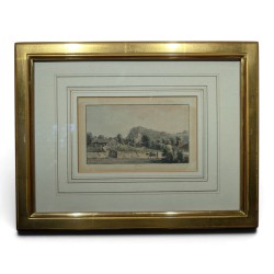 Gravure aquarellée "Clarens" par RIETER