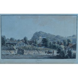 Gravure aquarellée "Clarens" par RIETER