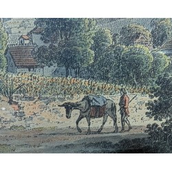Gravure aquarellée "Clarens" par RIETER