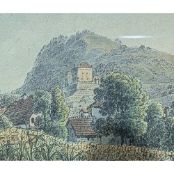 Gravure aquarellée "Clarens" par RIETER