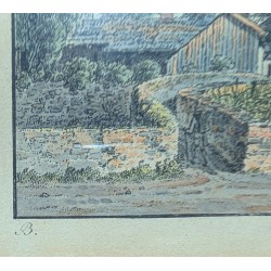 Gravure aquarellée "Clarens" par RIETER