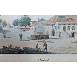 Gravure aquarellée "Rances" par WEIBEL
