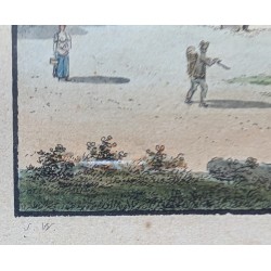 Gravure aquarellée "Rances" par WEIBEL
