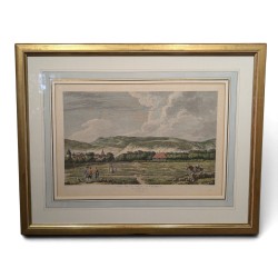 Gravure aquarellée "Yverdon" par LE BARBIER
