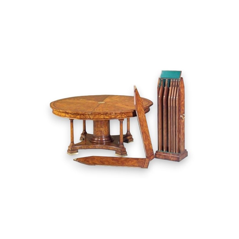 Grande table ronde en acajou, modèle DIAMANT