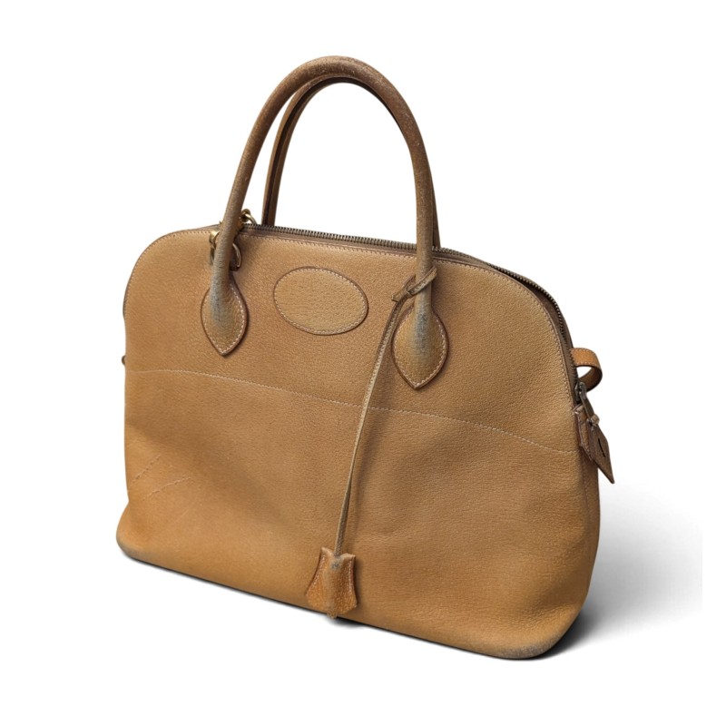 Sac HERMÈS Bolide 35 en cuir beige