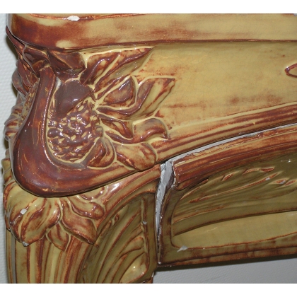 Yellow Art Nouveau fireplace at  Moinat SA  - Antiques and home décor