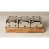 Lot de 3 grands dés décoratifs en aluminium