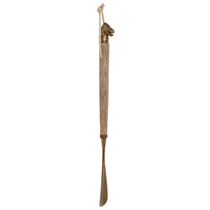 Chausse-pieds en laiton et bois