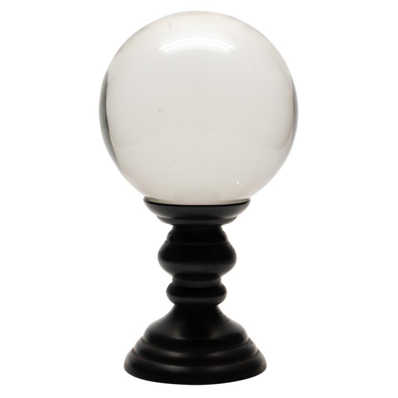 Boule en verre sur pied en laiton noir