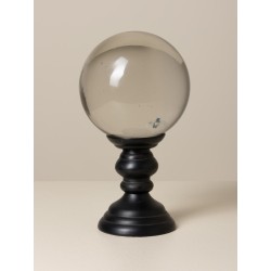 Boule en verre sur pied en laiton noir