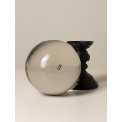 Boule en verre sur pied en laiton noir