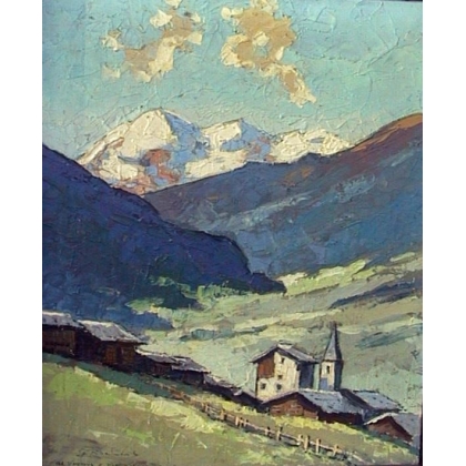Painting "Val d'Hérens and Pig