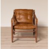 Fauteuil Brooklyn en cuir brun