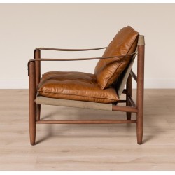 Fauteuil Brooklyn en cuir brun