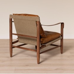 Fauteuil Brooklyn en cuir brun