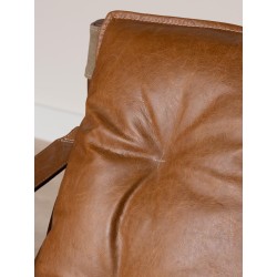 Fauteuil Brooklyn en cuir brun