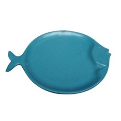 Assiette ronde poisson azur Atlantide