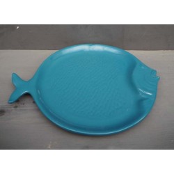 Assiette ronde poisson azur Atlantide