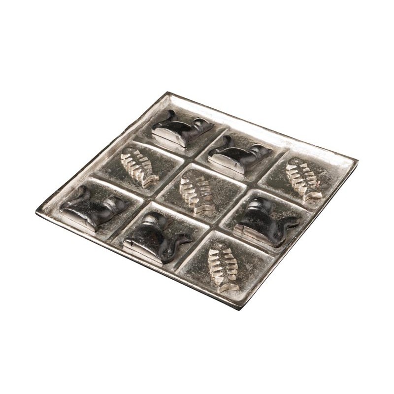 Jeux de Tic-tac-toe "Chat et poisson" en aluminium