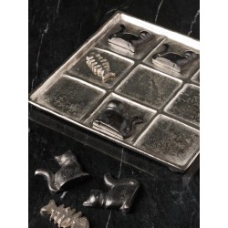 Jeux de Tic-tac-toe "Chat et poisson" en aluminium