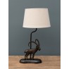 Lampe Bouquetin en laiton et abat-jour en lin
