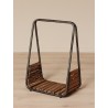 Porte-bûches Cheyenne en métal et bois recyclé