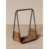 Porte-bûches Cheyenne en métal et bois recyclé