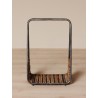 Porte-bûches Cheyenne en métal et bois recyclé