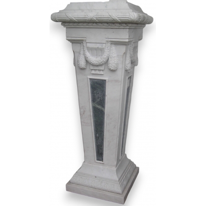  Paire de colonnes en marbre blanc et sur  Moinat SA  - Antiquités décoration
