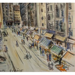 Aquarelle "Coutance" signée FERRERO